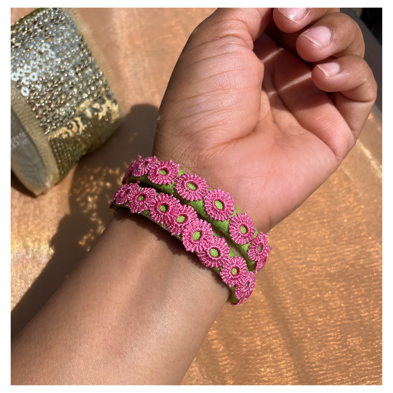 SauGaat Handcrafted Floral Wrapped Bangles (Set of 2)