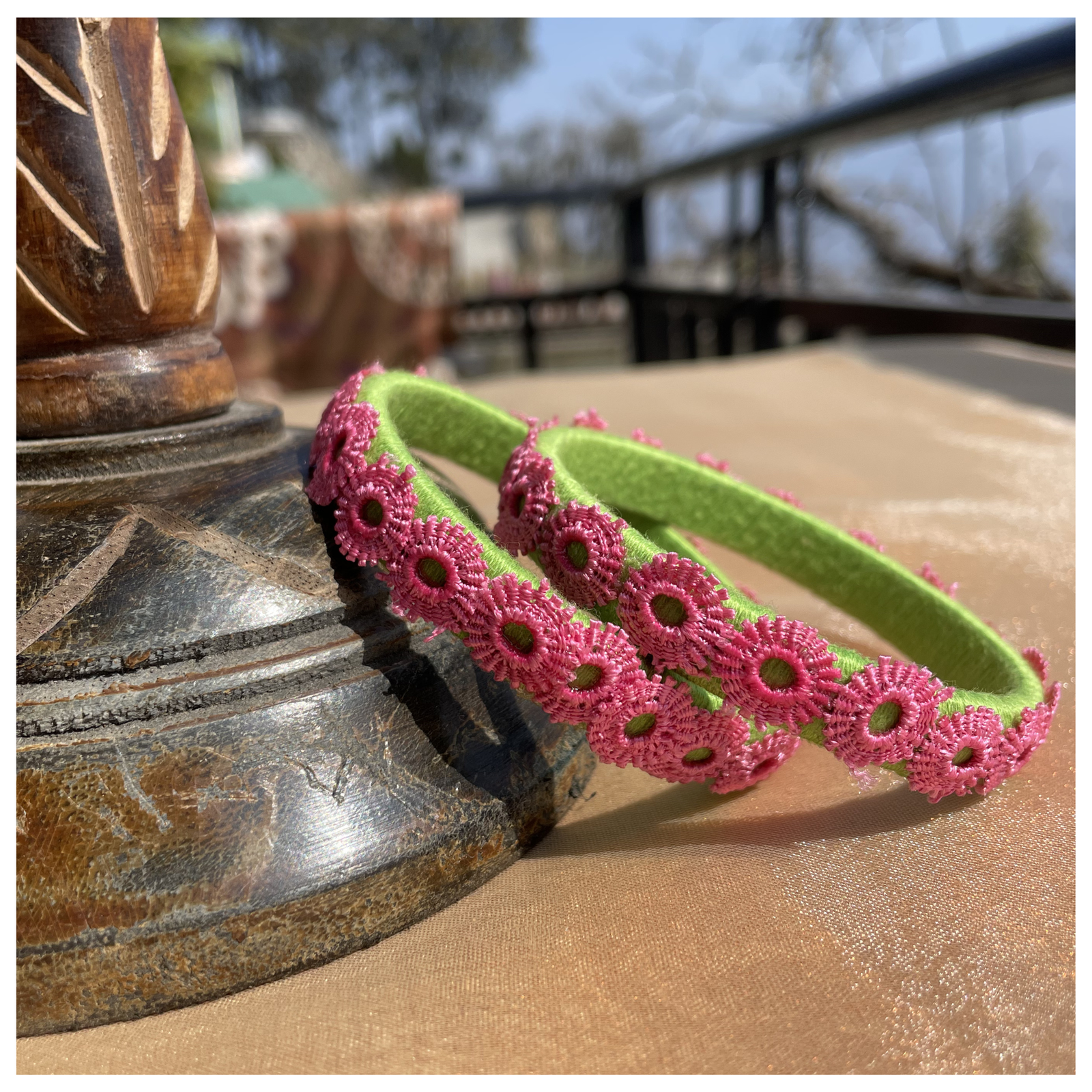 SauGaat Handcrafted Floral Wrapped Bangles (Set of 2)