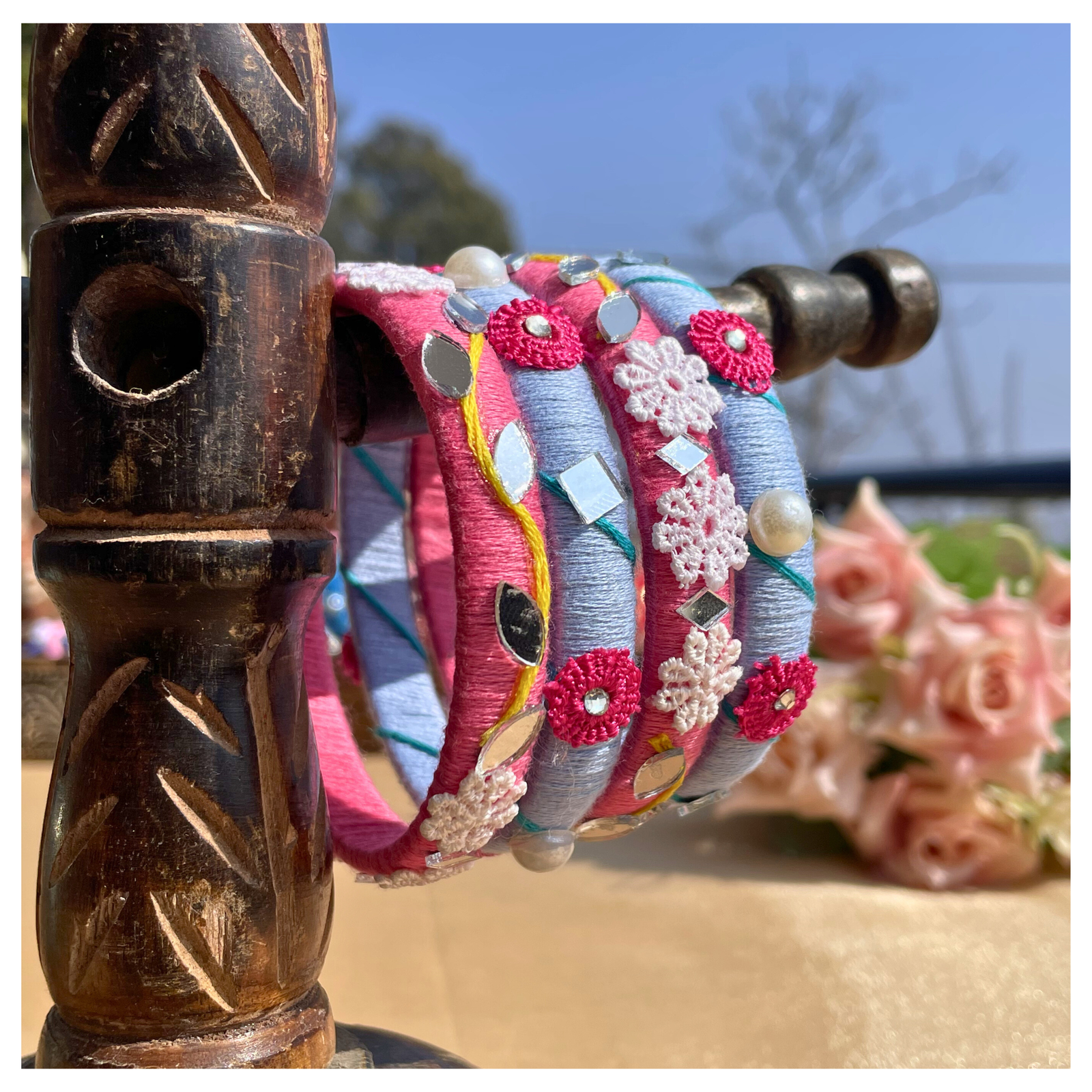 Floral festive Bangles Set