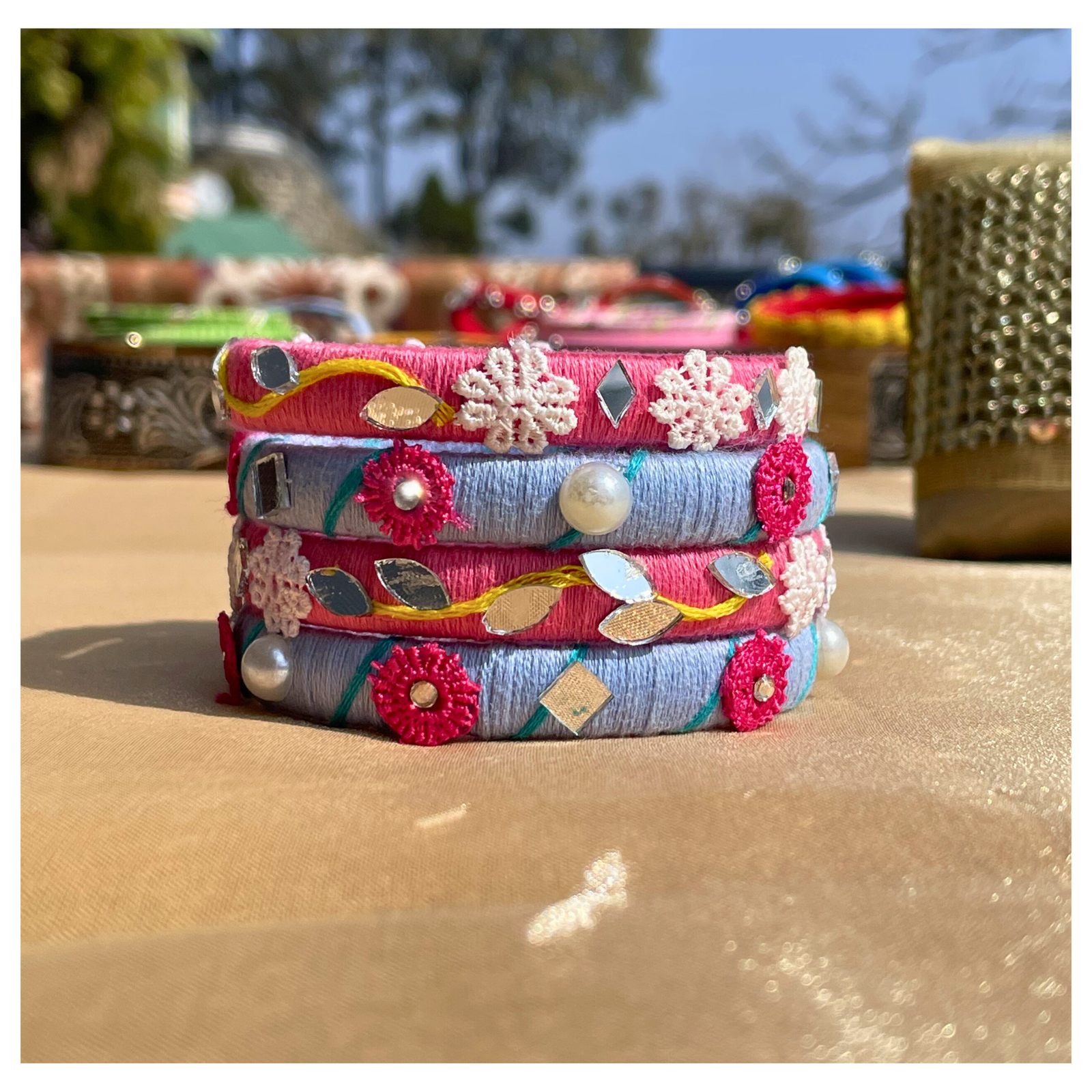 Floral festive Bangles Set