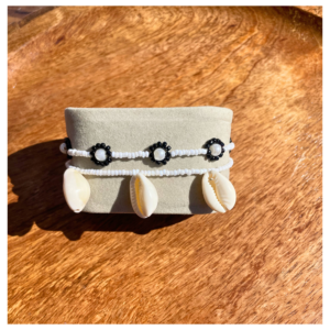 Cowrie Shell & Seed Bead Bracelet
