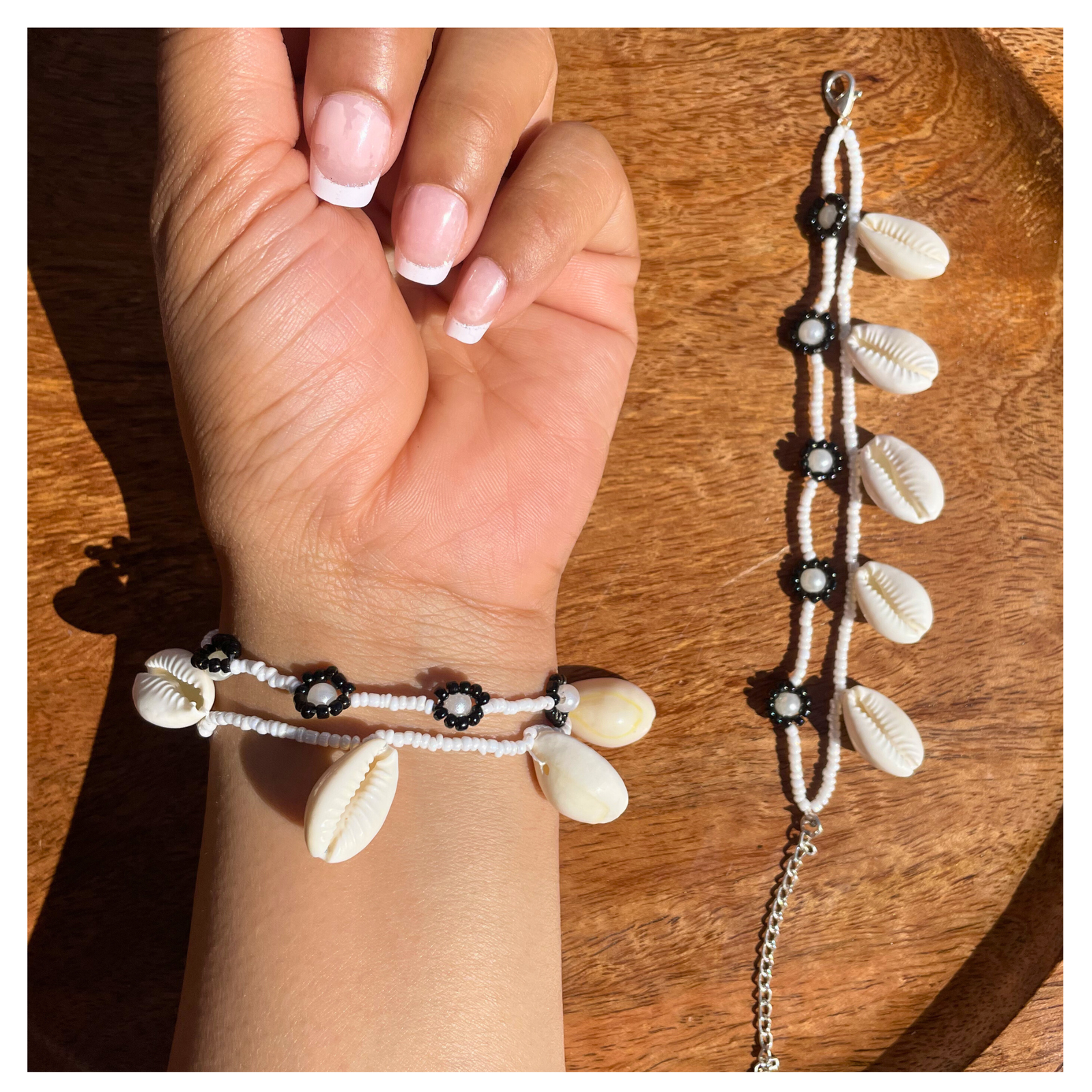 Cowrie Shell & Seed Bead Bracelet
