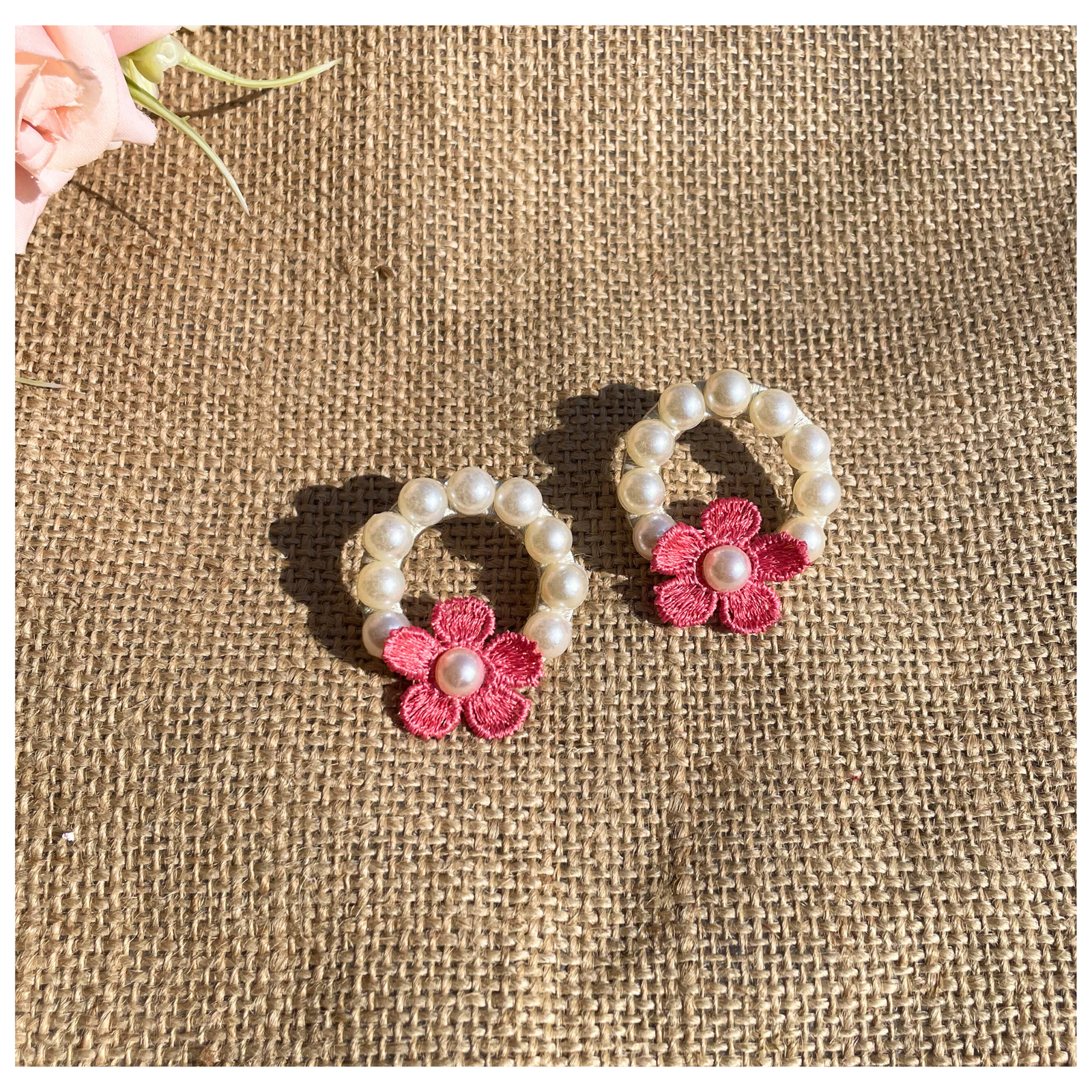 Handmade Pearl Bloom Floral Earrings for Women