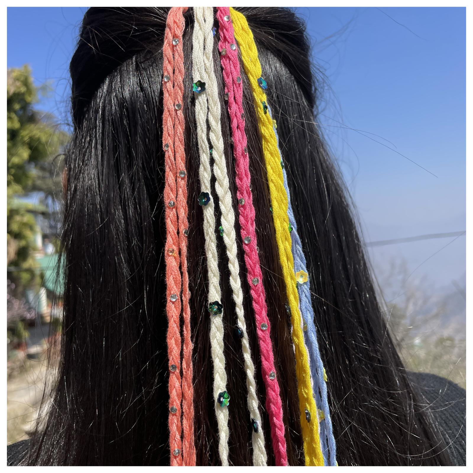 Pastel Sparkle Braid Hair String