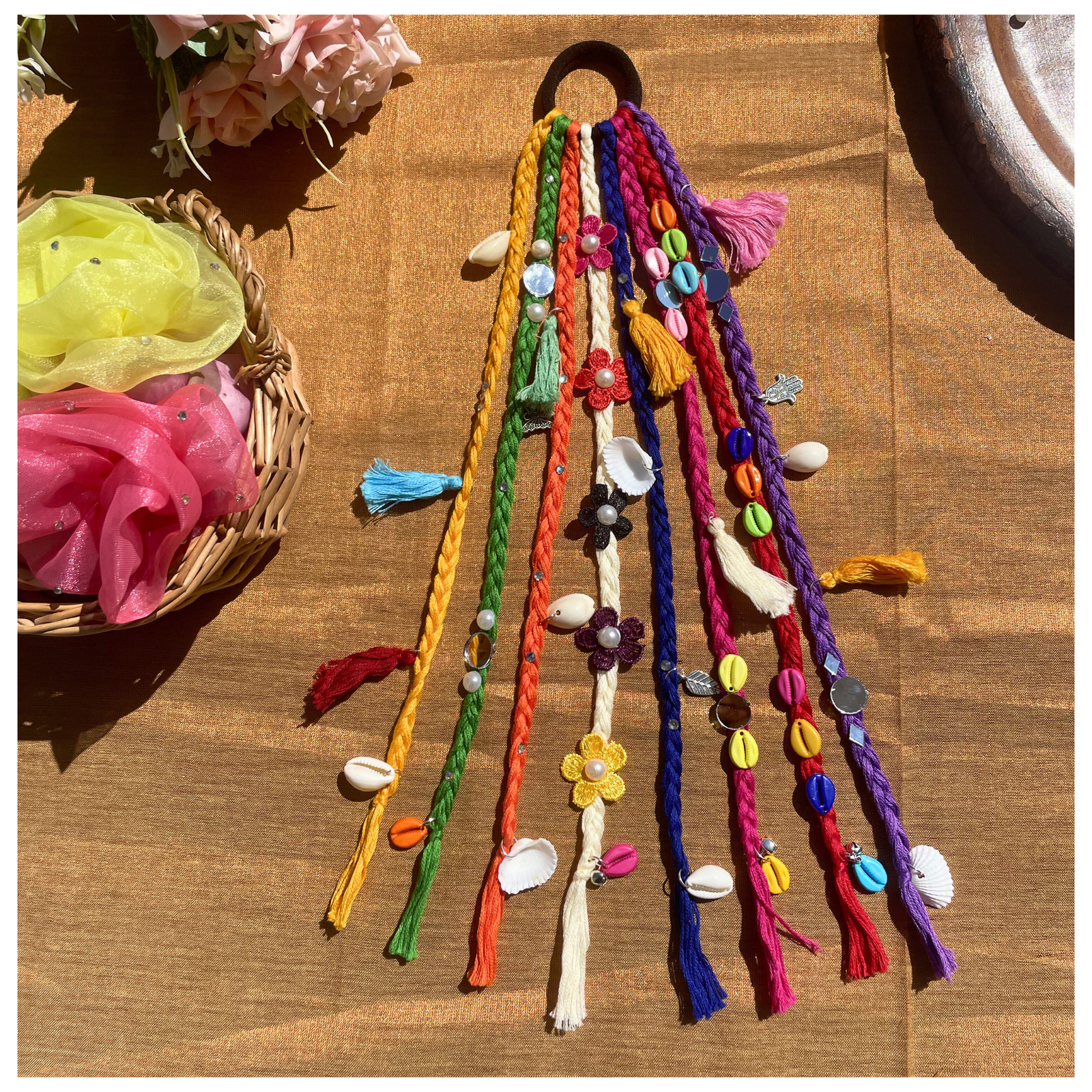Boho Charm Rainbow Hair String