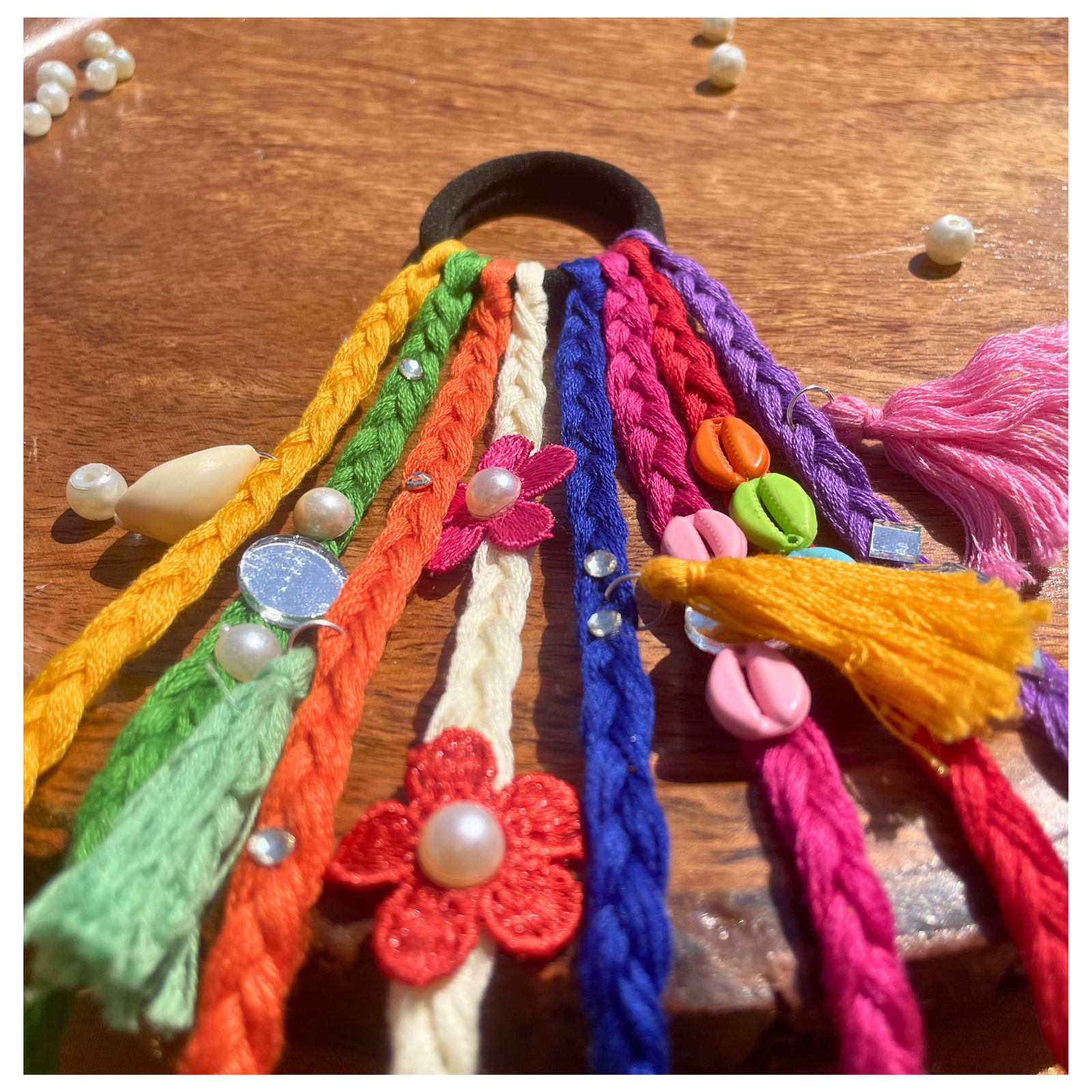 Boho Charm Rainbow Hair String