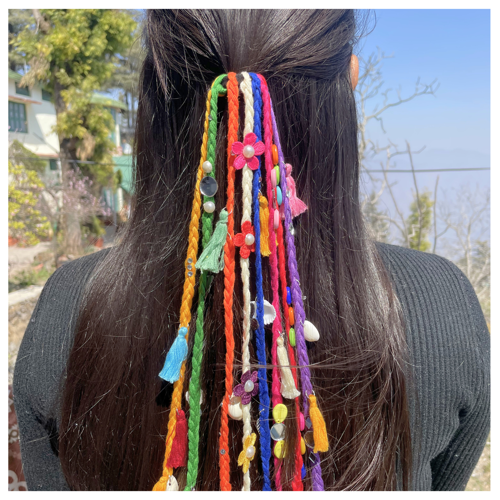 Boho Charm Rainbow Hair String