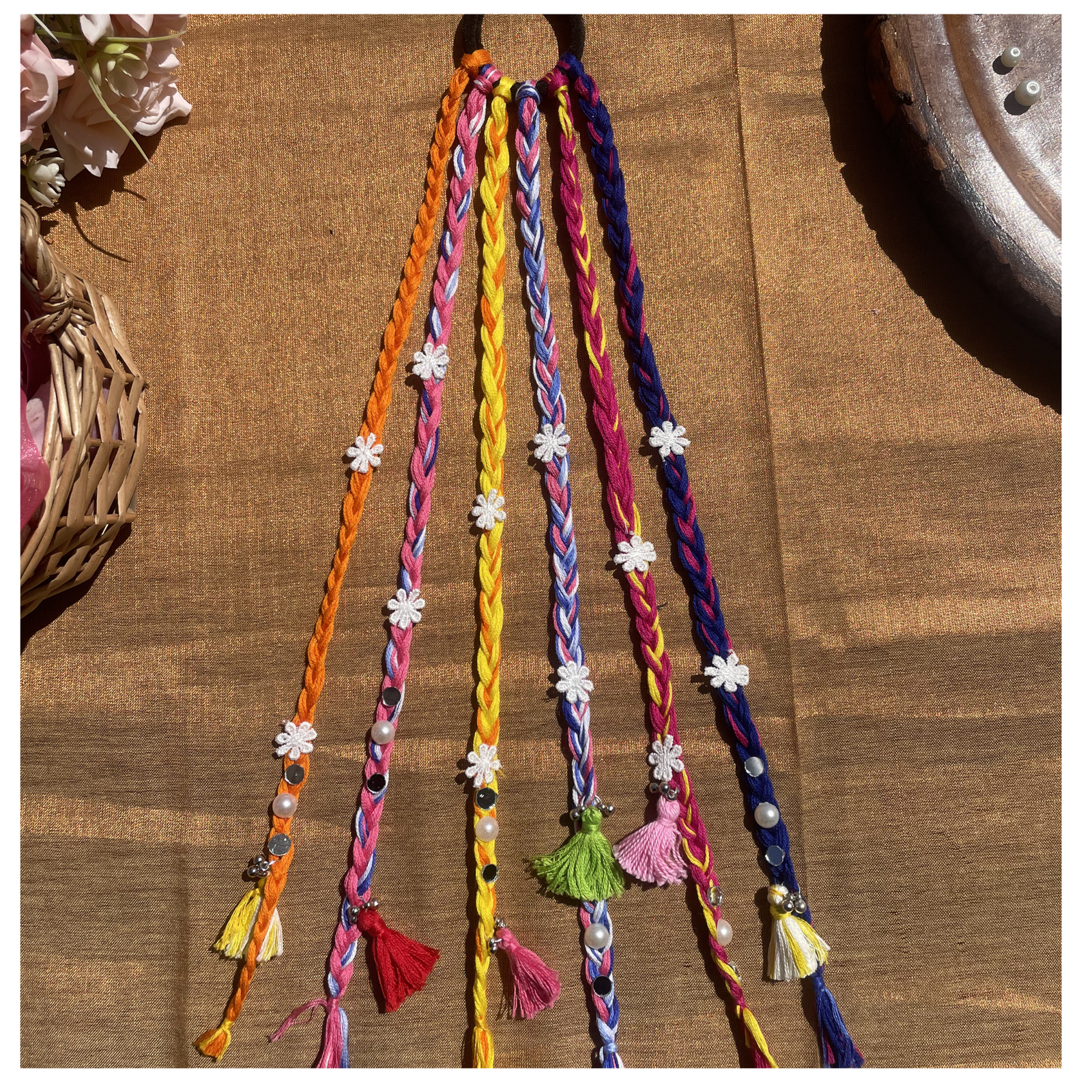 Floral Tassel Braid Hair String