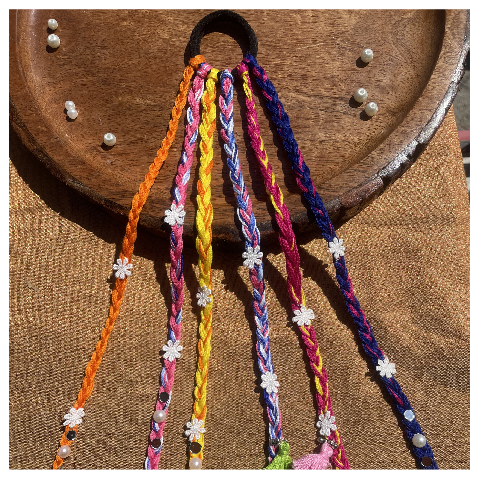 Floral Tassel Braid Hair String