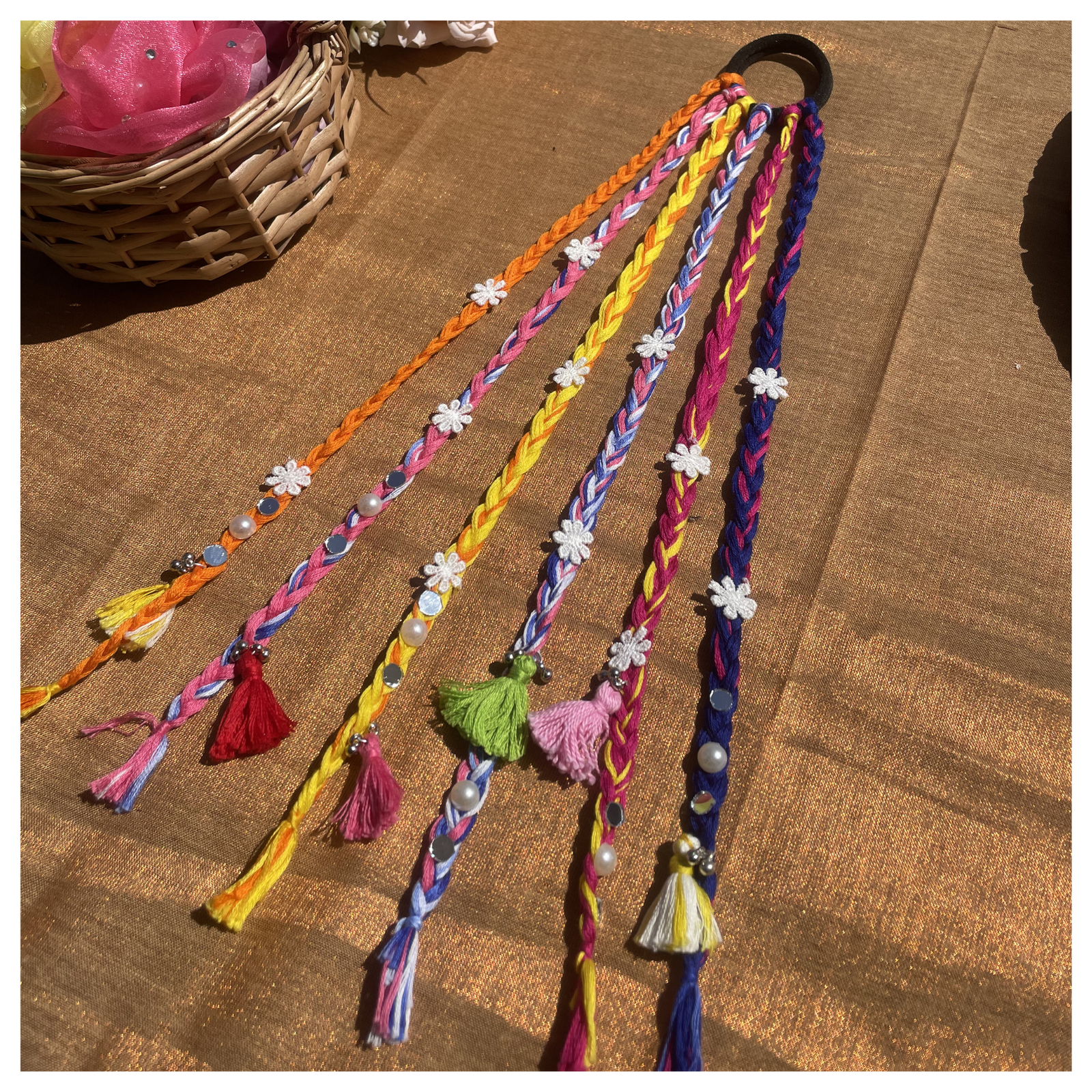 Floral Tassel Braid Hair String