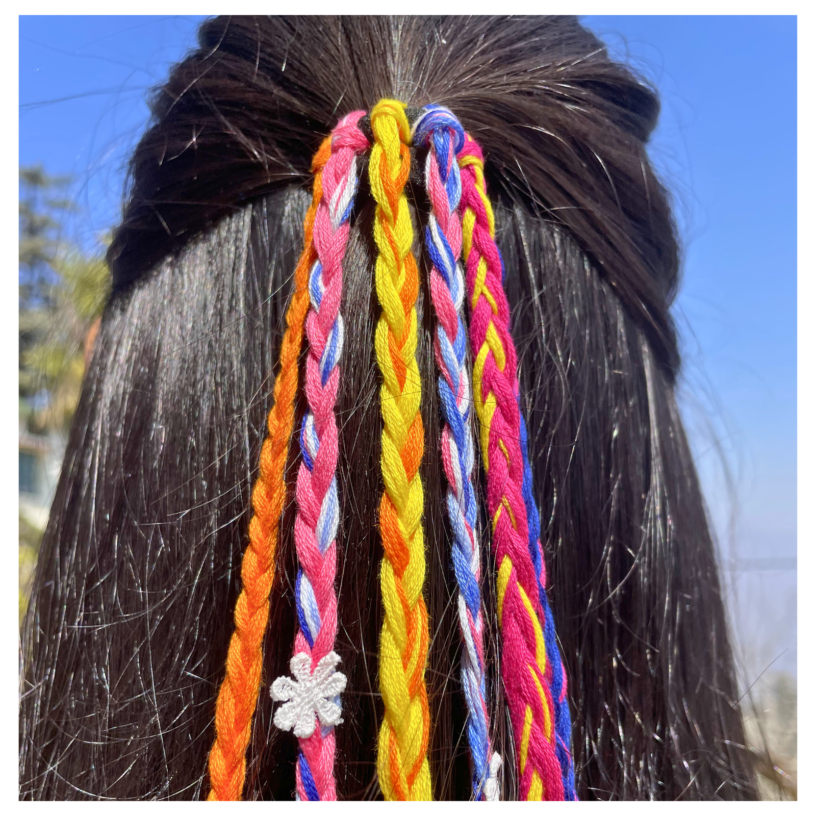 Floral Tassel Braid Hair String