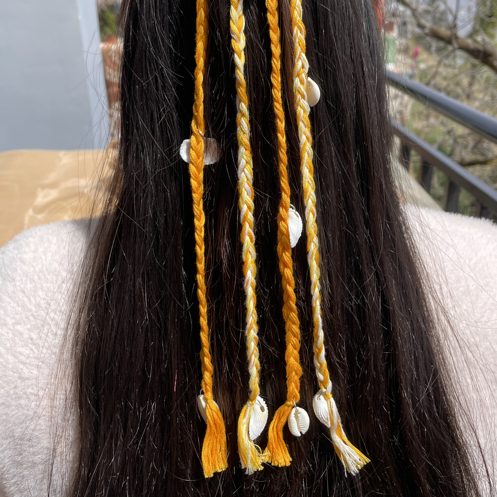 Boho Shell Braided Hair String – Handmade Hair Accessory