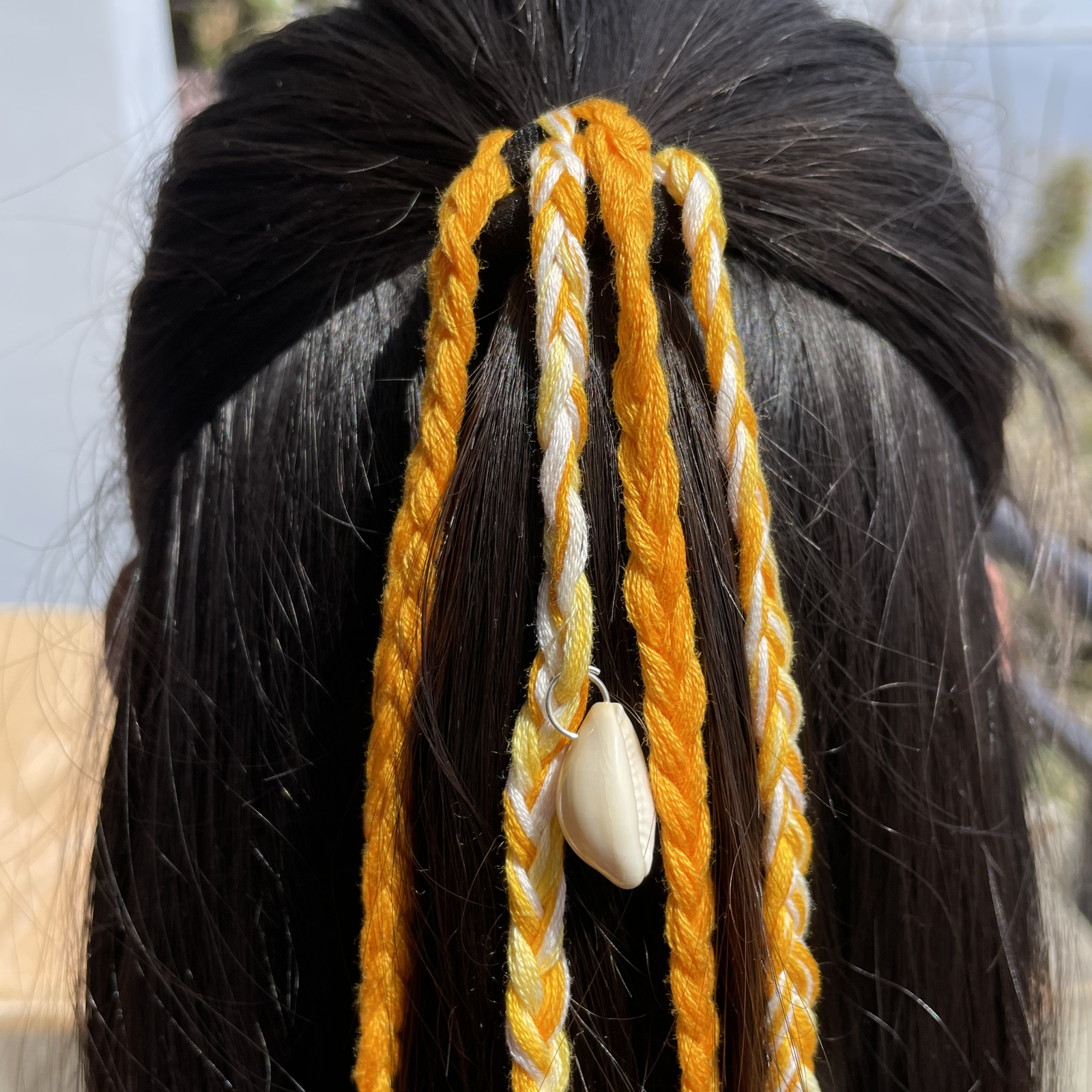 Boho Shell Braided Hair String – Handmade Hair Accessory