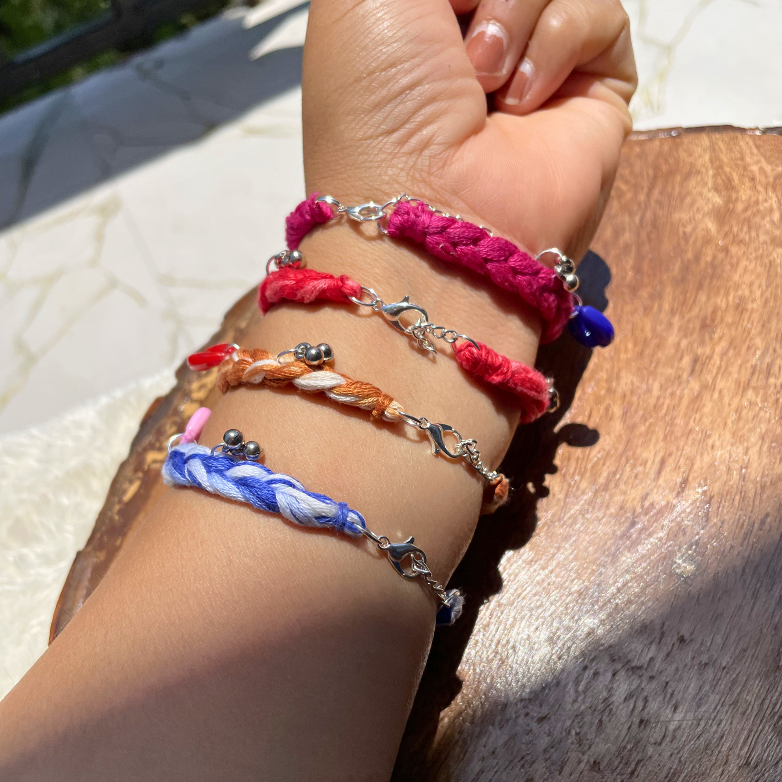 Handcrafted Boho Braided Bracelet Set –of 4