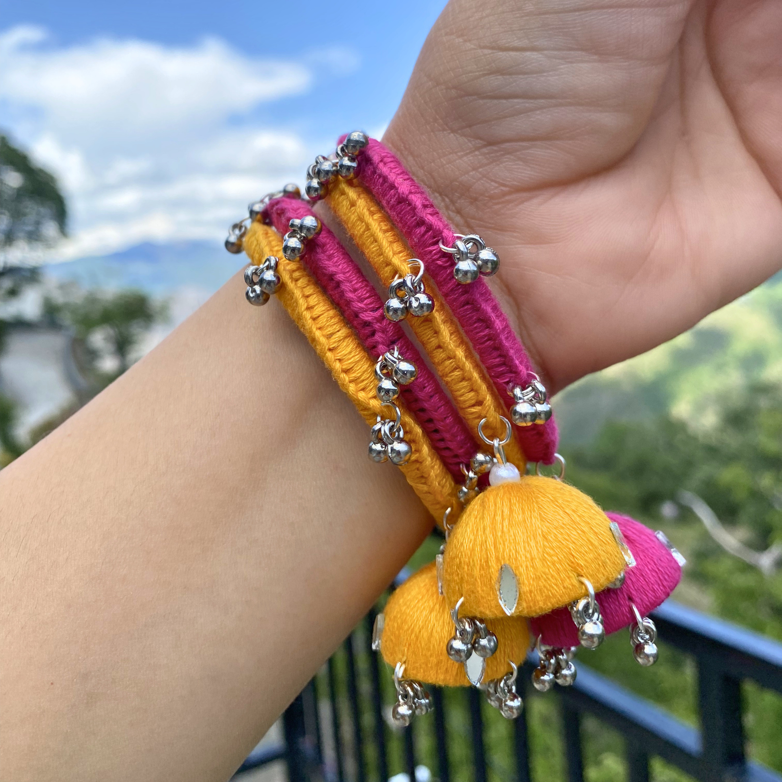 Handcrafted Jhumka Thread Bangles