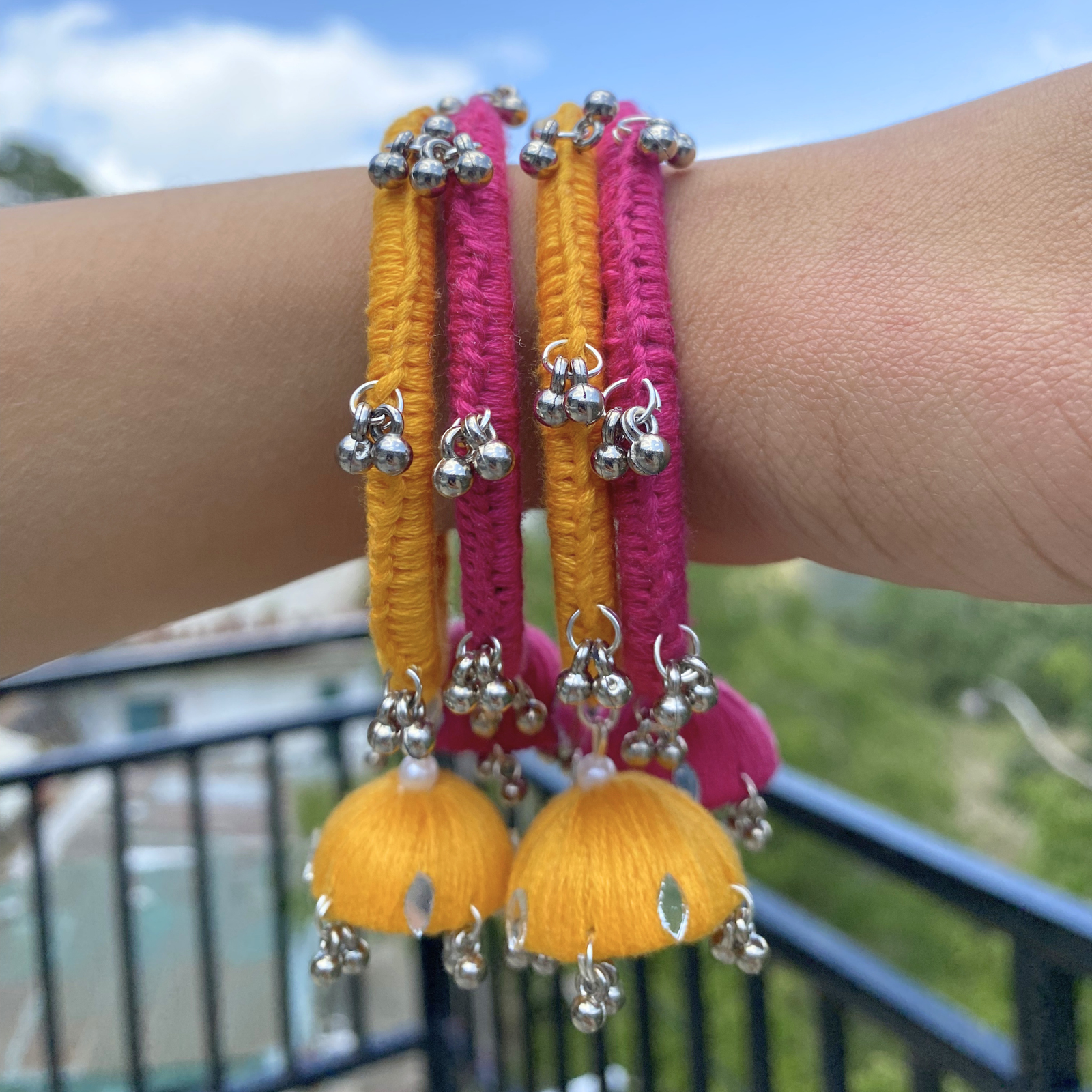 Handcrafted Jhumka Thread Bangles