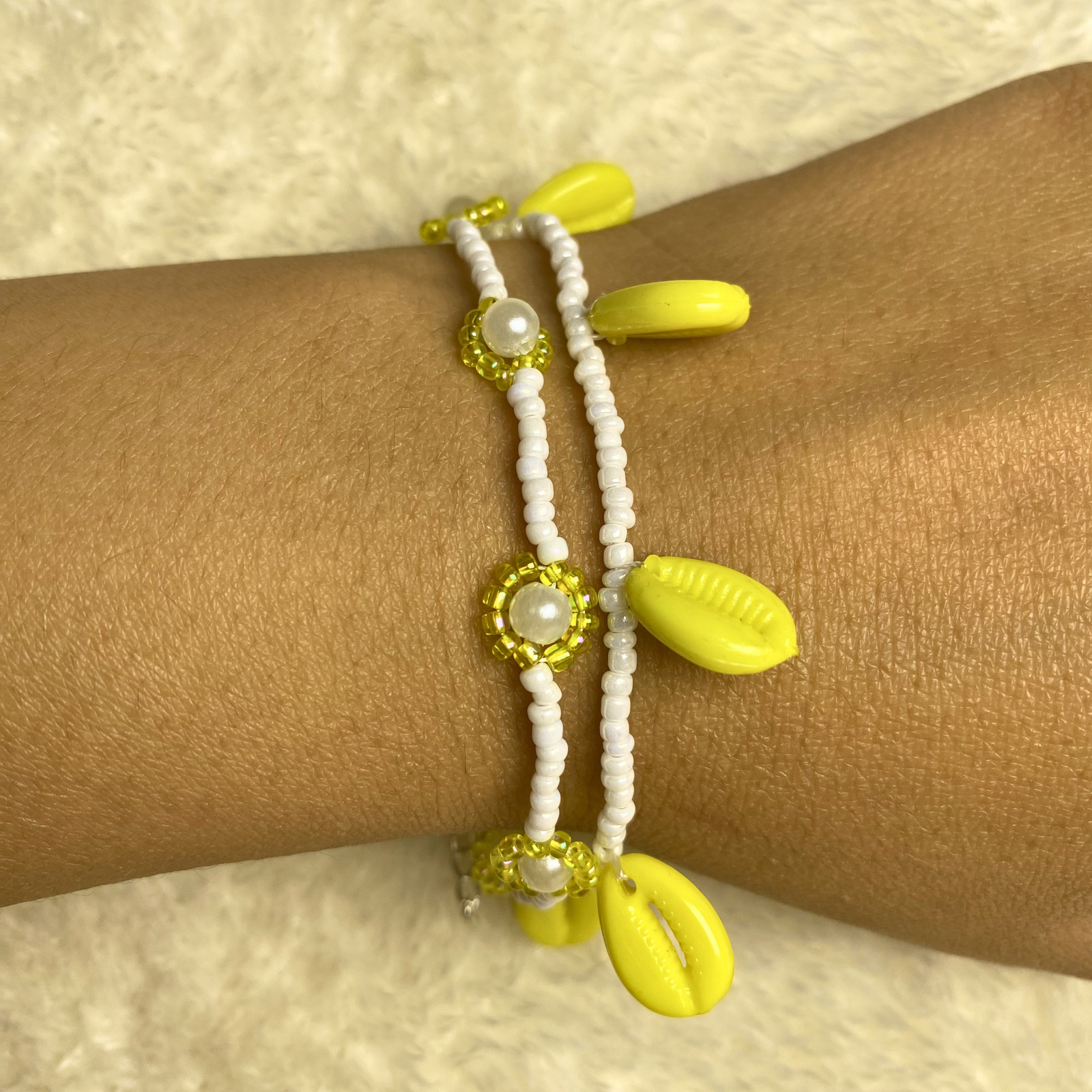 Handmade Boho Cowrie Shell Beaded Bracelet