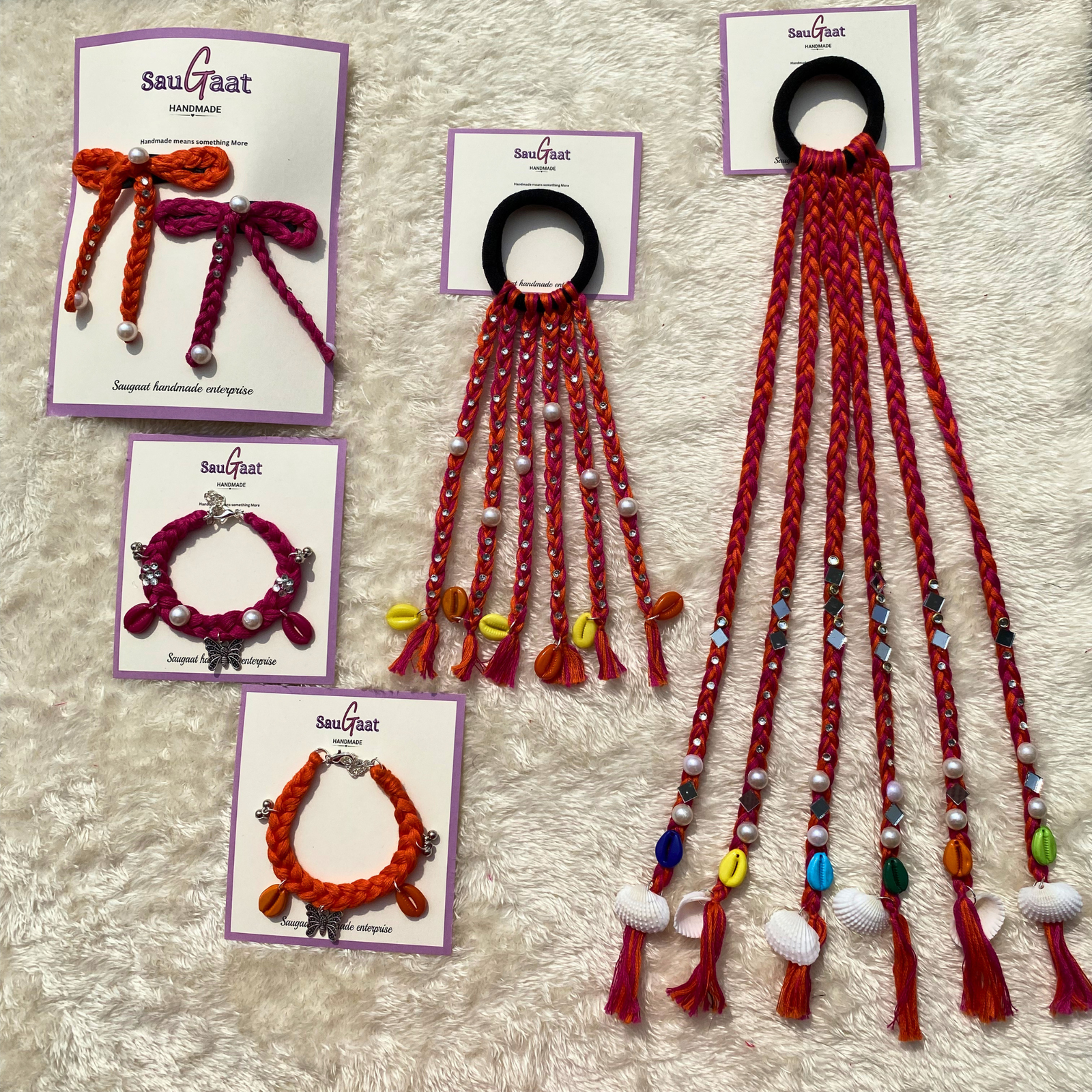 orange magenta boho combo set